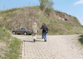 Abzweig gepflasterte Rebstrae