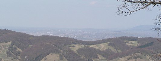 Rheinebene nach Norden mit Mahlberg und Lahr