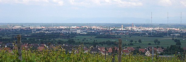 Innenstadt von Schlettstadt im Sonnenschein